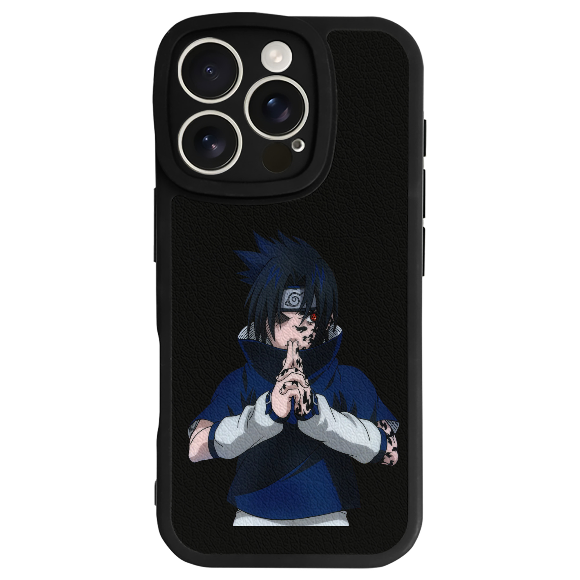 （画像用） NARUTO -ナルト- うちは サスケ Uchiha Sasuke 【iPhone 16シリーズ対応】シリコンスマホケース（レザー調） 材質：シリコン